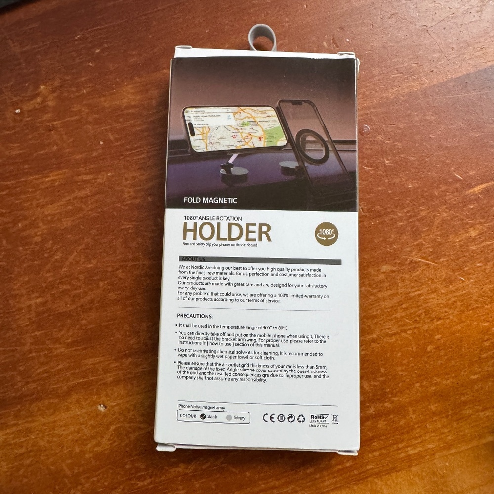 New Fold Magnetic Cell Phone Holder 1080 angle rotation - Dashboard Mount